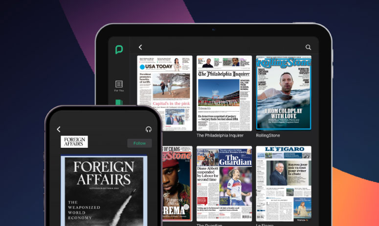 pressreader app on a mobile phone and tablet