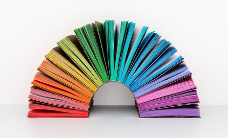 Rainbow book fan.