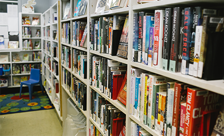 Books on a shelf