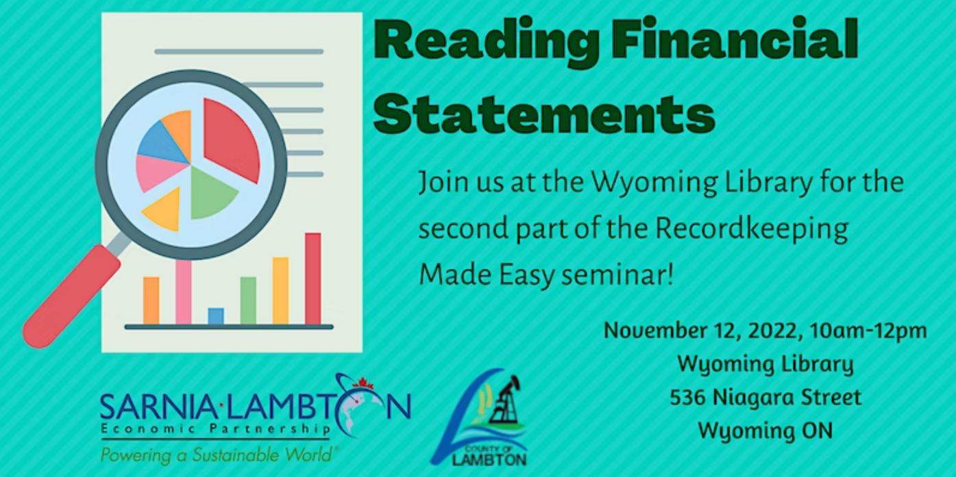 Promotional graphic for Reading Financial Statements.