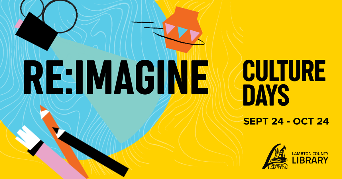Graphic with text, "Re:imagine Culture Days Sept 24 - Oct 24".