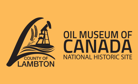 oil museum of canada logo on yellow background