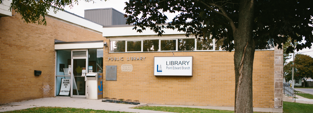 Outside of Point Edward library building. 